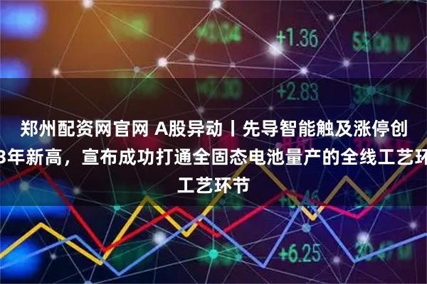 郑州配资网官网 A股异动丨先导智能触及涨停创近3年新高,宣布成功打通全固态电池量产的全线工艺环节